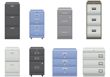 Silver and Blue File Cabinet Vectors - Free vector #430809