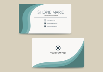 Teal Business Card Template Vector - Free vector #430879