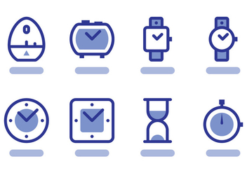 Flat Outlined Timer Icon Vectors - vector #430889 gratis