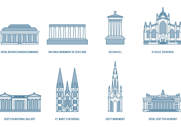 Edinburgh Landmarks - vector gratuit #431069 