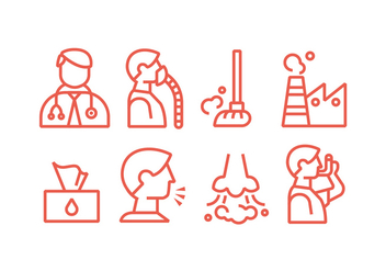 Asthma and Lung Disease Vector Icons - Free vector #431119