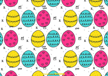 Doodle Easter Eggs Pattern - Free vector #431479