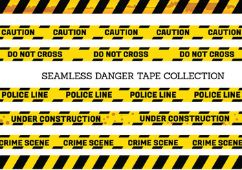 Vector Set of Seamless Danger and Caution Tapes - vector #431659 gratis