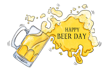 Watercolor Beer Splash To Beer Day - vector gratuit #431729 