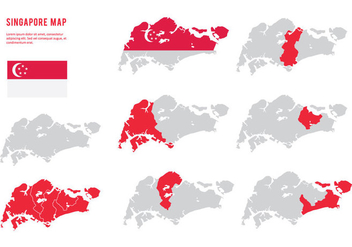 Singapore Map Collection - vector gratuit #431889 