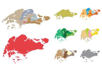 Singapore Map Vectors - бесплатный vector #432119