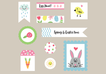 Colorful Easter Tags Vectors - Free vector #432179