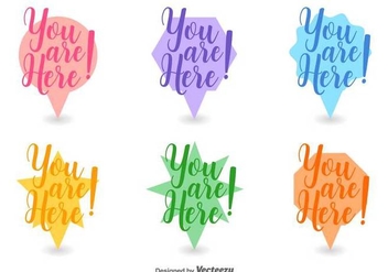 Abstract You Are Here Icon Set Vector - vector #432249 gratis