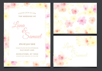Vector Wedding Invitation with Floral Elements - vector #432319 gratis