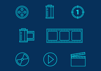 Free Film Vector Line Icons - Free vector #432329
