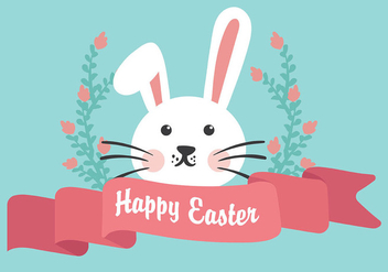 Easter Bunny Flat Background Vector - Free vector #432419