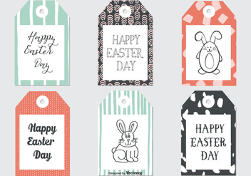 Cute Sketchy Easter Gift Tags Collection - бесплатный vector #432479
