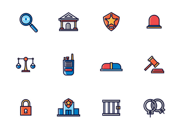Law Enforcement Icons - Free vector #432529