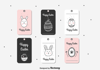 Doodle Easter Gift Tag - Free vector #432549
