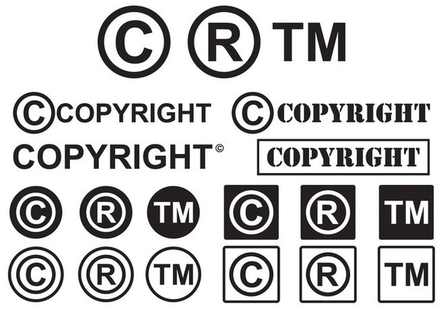 Set of Minimal Copyright Symbol Vectors - vector gratuit #432589 