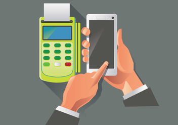 Grey and Green NFC Payment Vector - бесплатный vector #432599