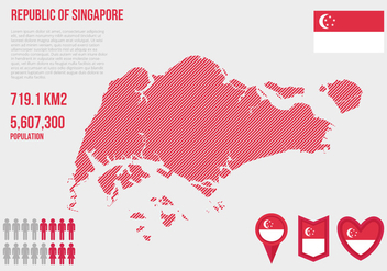Free Singapore Map Infographic Vector - vector gratuit #432669 