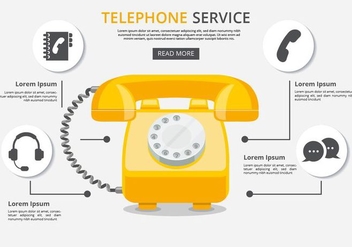 Free Telephone Service With Icons Vector - vector gratuit #432739 