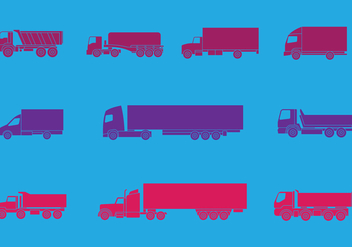Camion and Trucks Icons Set - vector gratuit #432759 