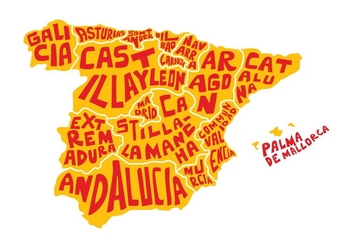 Free Spain Word Map Vector - vector gratuit #433099 
