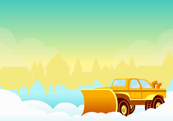 Snow Blower in the Sunset Vector - vector gratuit #433399 