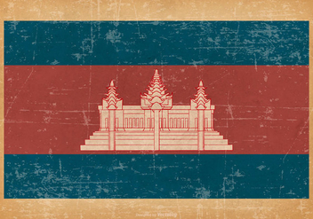 Grunge Flag of Cambodia - Kostenloses vector #433599