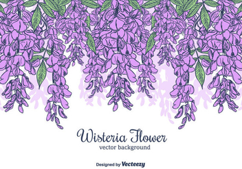 Hand Drawn Wisteria Flower Vector Background - vector #433649 gratis