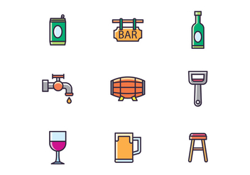 Bar & Drinks Icons - vector gratuit #433679 