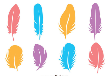 Colorful Bird Feather Vectors - Free vector #433709