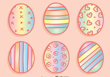 Rainbow Easter Eggs Vectors - vector gratuit #433759 
