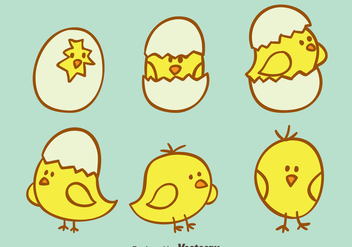 Hand Drawn Cute Easter Chick Vector - бесплатный vector #433769