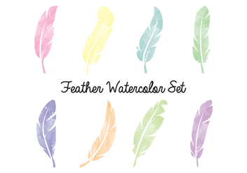 Feather Watercolor Set - бесплатный vector #433869