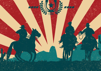 Gaucho Silhouette With Vintage Style - Free vector #434799