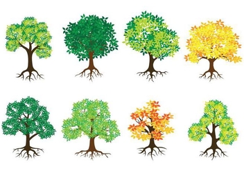 Tree With Roots Vector Icons - Kostenloses vector #434929