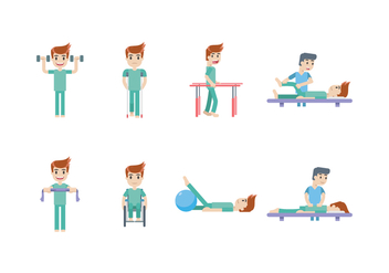 Physiotherapy and Rehabilitation Icon Set - vector #434959 gratis