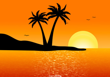 Beautiful Tropical Landscape Scene - Free vector #435209