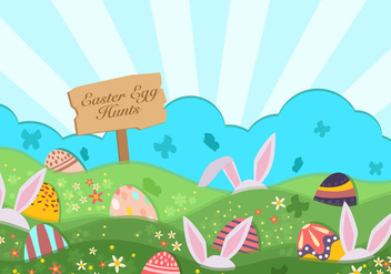 Easter Egg Hunt Background - vector #435229 gratis