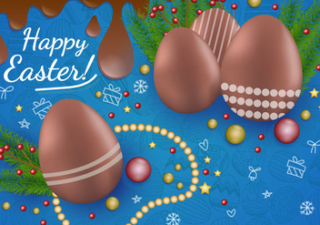 Decoration Of Chocolate Easter Egg - бесплатный vector #435239