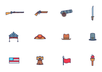 Vector Pack of American Colonial Theme - vector gratuit #435279 