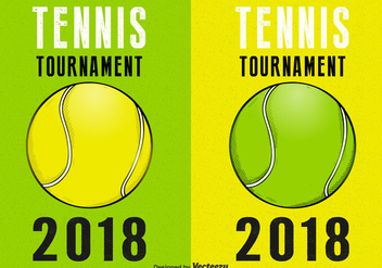 Tennis Tournament Retro Vector Posters - vector gratuit #435349 