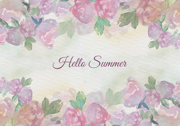 Free Vector Watercolor Summer Floral Vintage Illustration - Free vector #435359