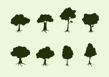 Silhouette Tree With Roots Free Vector - Kostenloses vector #435369