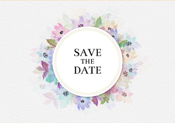 Free Vector Save The Date Watercolor Floral Frame - vector gratuit #435519 