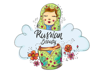 Cute Matryoshka Russia Cultural Toy - Kostenloses vector #435529