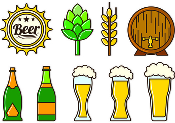 Set Of Cerveja Icons - Free vector #435599