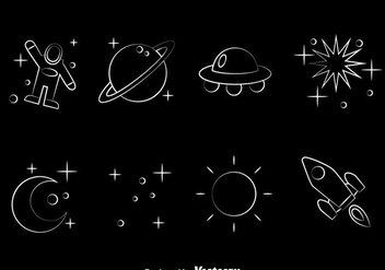 Space Element Line Icons Vector - Kostenloses vector #435729
