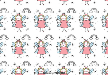 Doodle Fairy Pattern - vector #435789 gratis