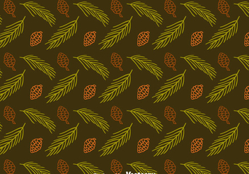 Pine Cones And Leaves Seamless Pattern Vector - Free vector #435859