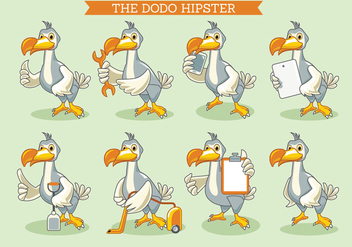The Dodo Bird Illustration Hipster Style - Free vector #435939