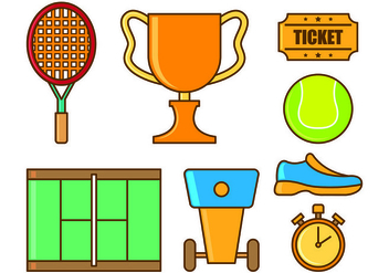 Set Of Tennis Icons - vector gratuit #435969 